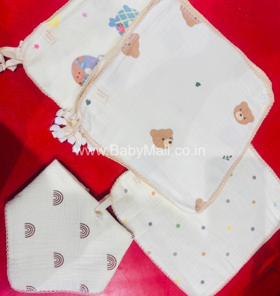 Baby Muslin Bibs + Hankey Cream